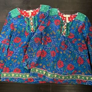 Sister Set Floral Long Sleeve Matilda Jane Tops Size 6 and Size 8